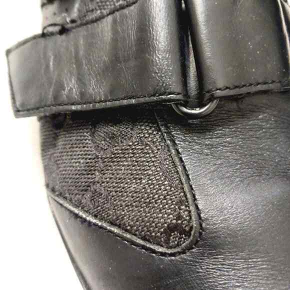 Gucci Pelle S. Gomma Trainers Sneakers Men Sz 40 BLACK Leather Monogram Low Top - Picture 3 of 16